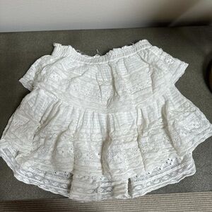 LoveShackFancy White Mini Skirt